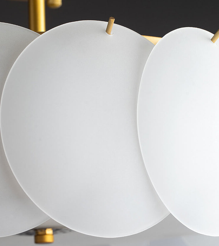 French Round Glass 6-Light Semi-Flush Ceiling Light