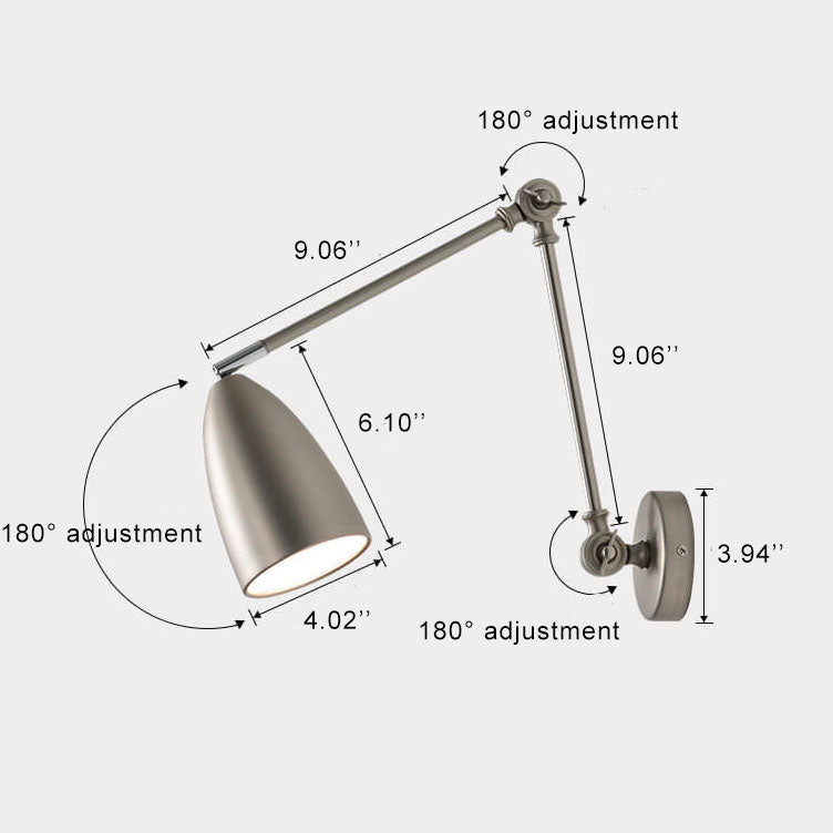 Industrial Iron Swing Arm Wall Sconce