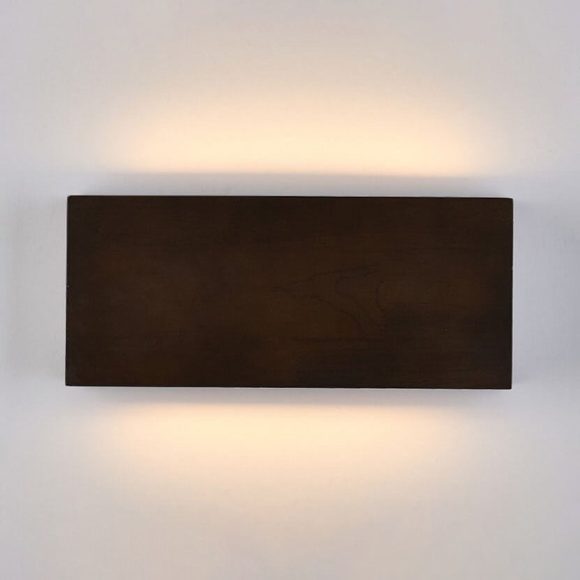 Wabi-Sabi Rectangular Wood LED Wall Sconce