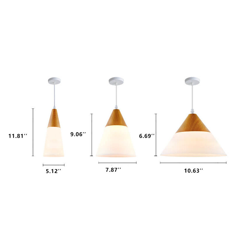 Wood Nordic Glass Pendant Light