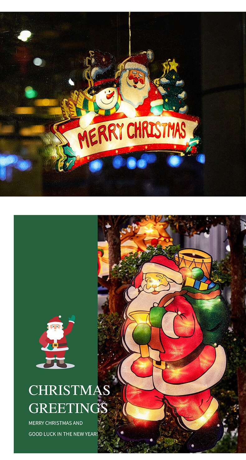 Christmas Window Suction Light Decor