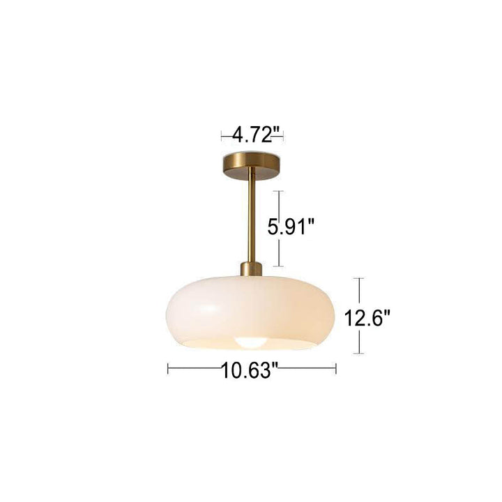 Modern Round Copper Flush Mount Ceiling Light