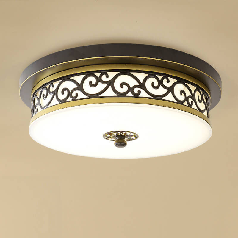 Vintage Iron LED Flush Mount Ceiling Light