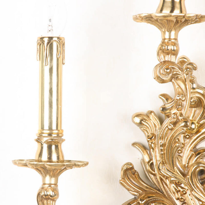 Vintage Brass 3-Light Wall Sconce