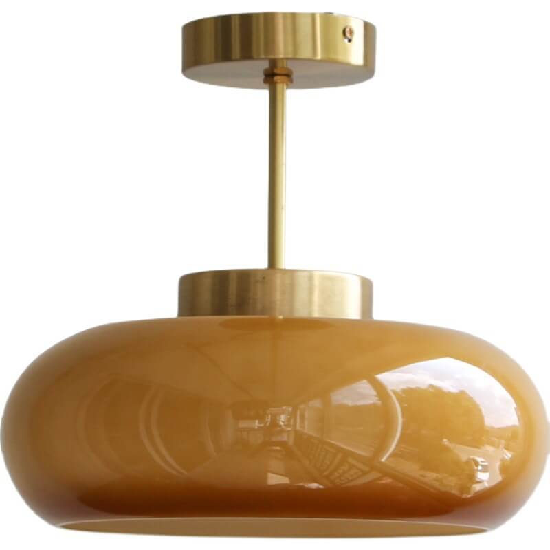 Vintage Brass Semi-Flush Ceiling Light