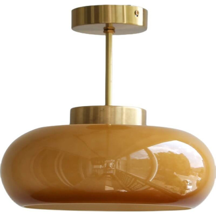 Vintage Brass Semi-Flush Ceiling Light