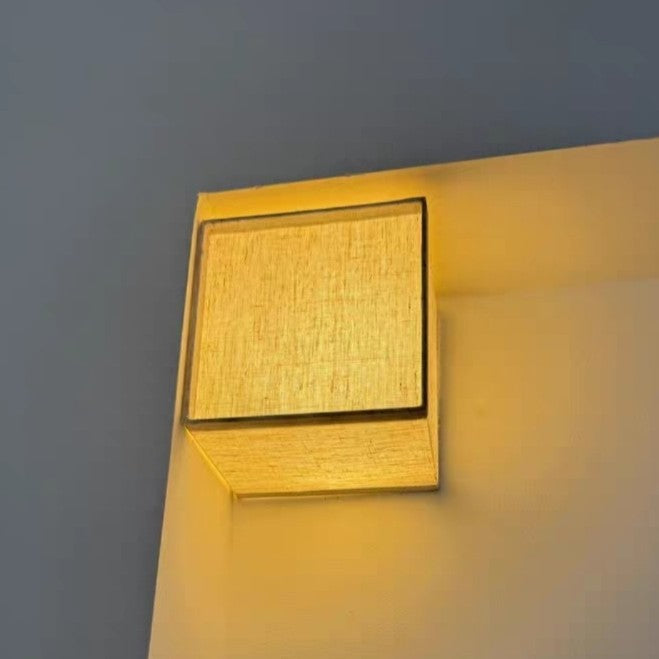 Traditional Square Fabric LED Wall Sconce