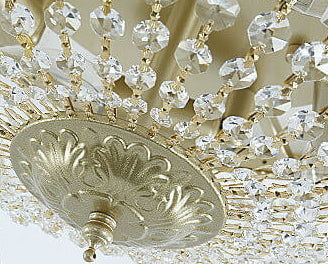 Vintage Round Crystal 6-Light Flush Mount Ceiling Light