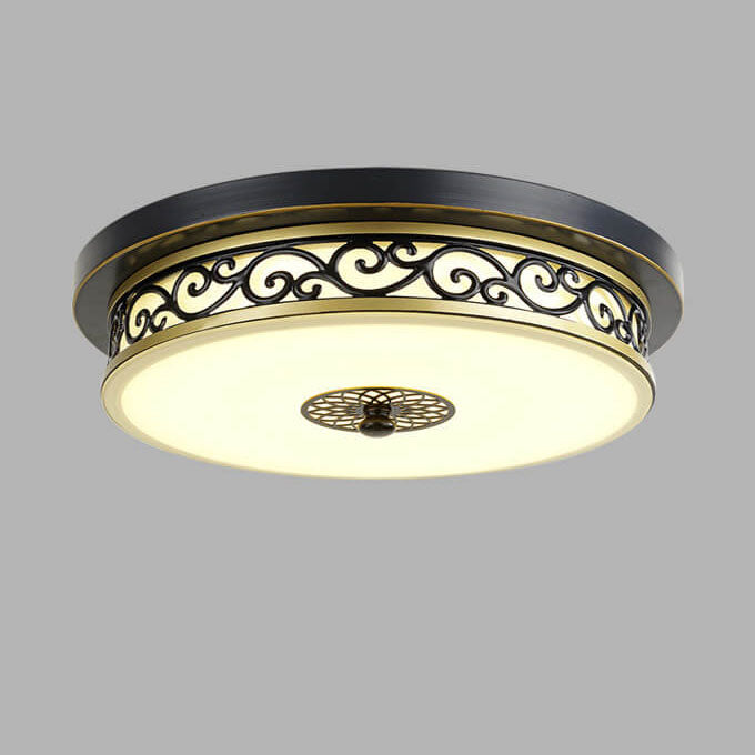 Vintage Iron LED Flush Mount Ceiling Light