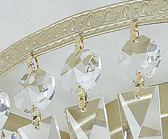 Vintage Round Crystal 6-Light Flush Mount Ceiling Light