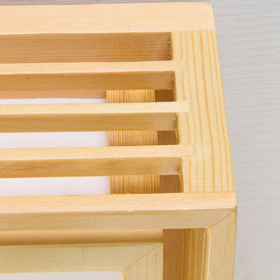 Nordic Square Solid Wood LED Flush Mount Ceiling Light