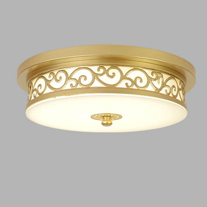 Vintage Iron LED Flush Mount Ceiling Light