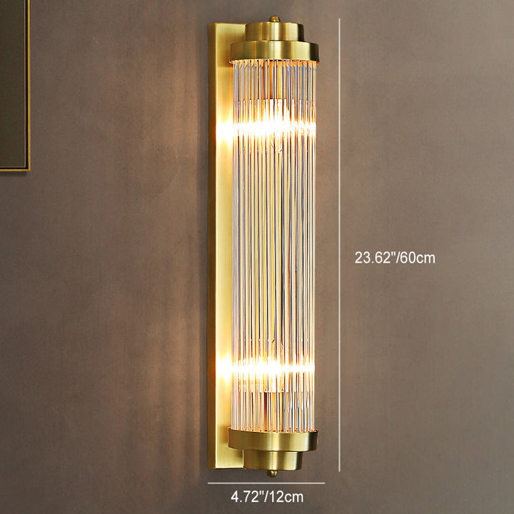 Traditional Cylinder Glass 2-Light Wall Sconce