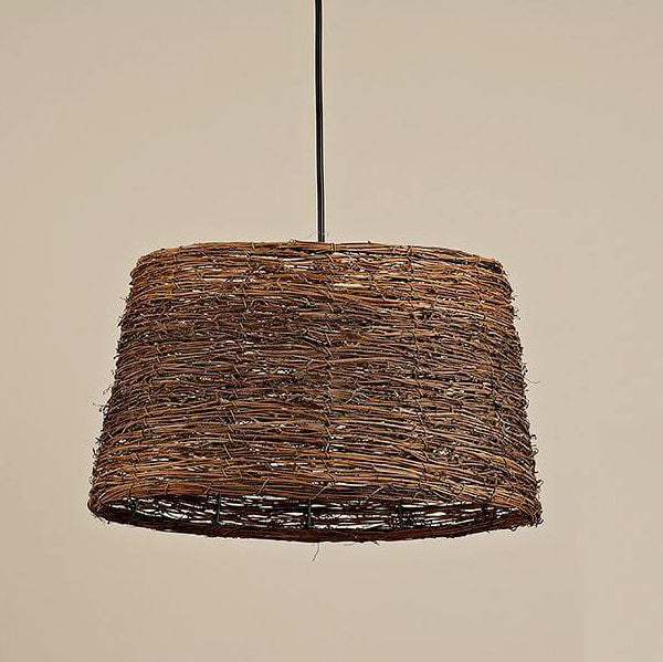 Retro Dome Rattan Pendant Light