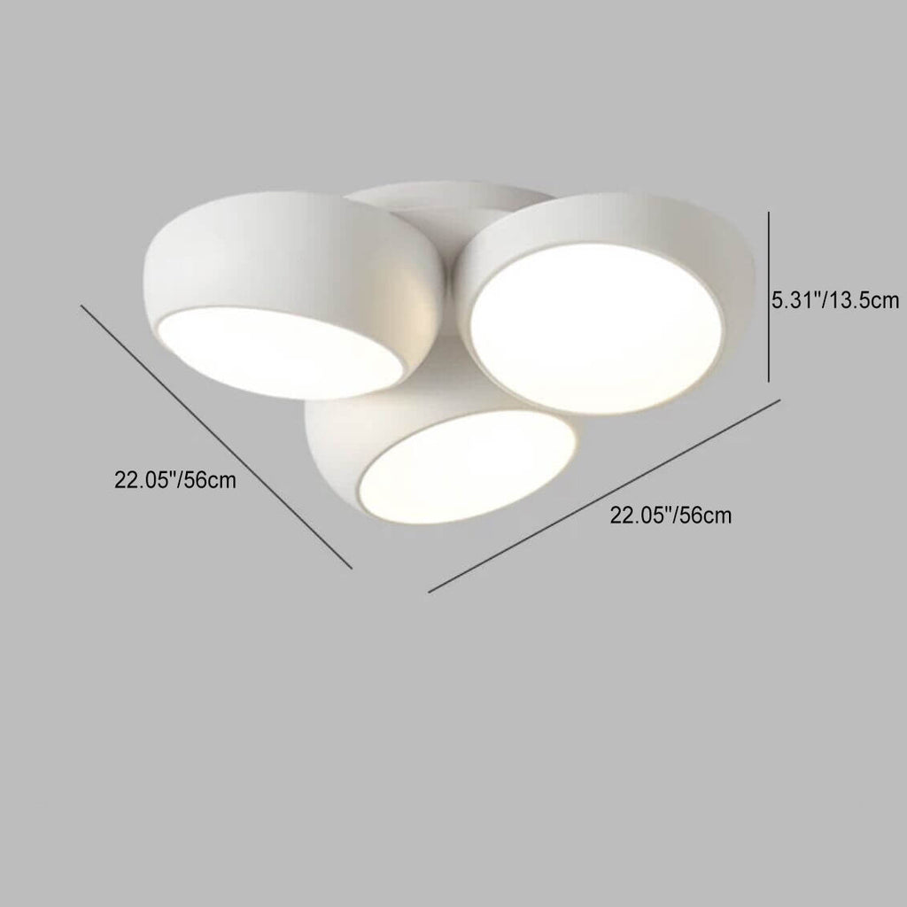 Scandinavian Modern Minimalist Iron Plastic Round LED Semi-Flush Mount Ceiling Light