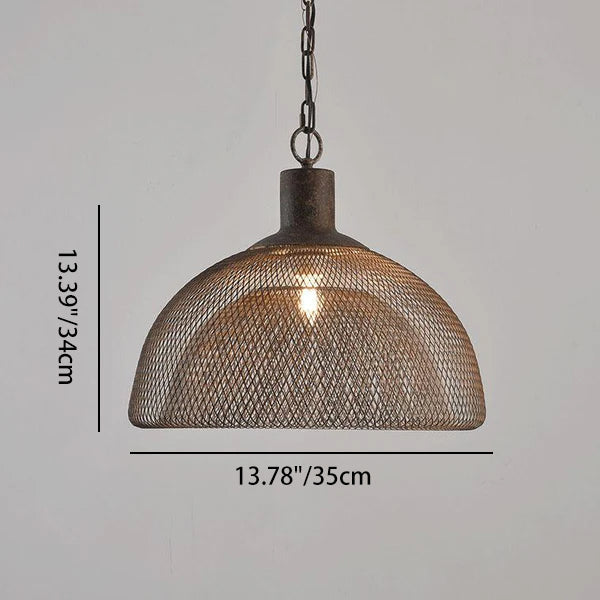 Contemporary Round Wrought Iron Pendant Light