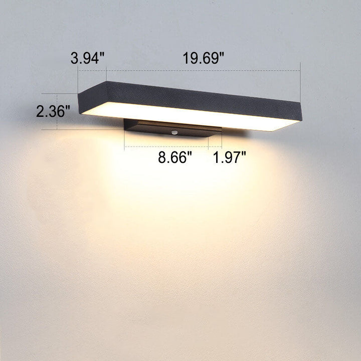 Minimalist Rectangular Waterproof LED Wall Sconce