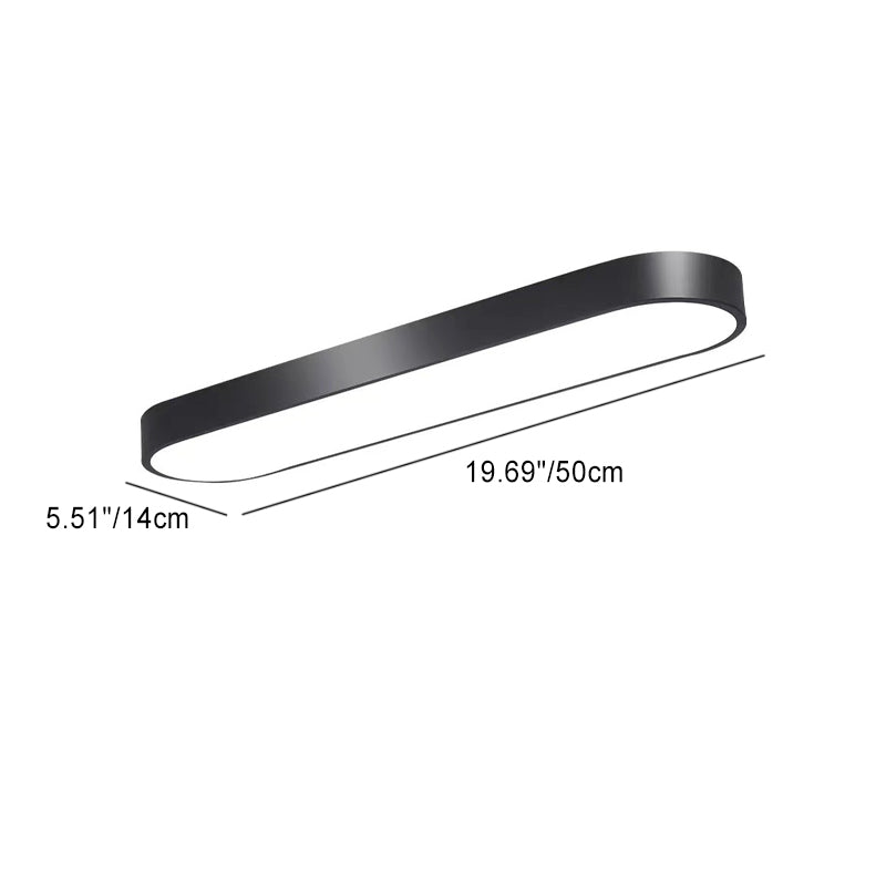 Elliptical Minimalist Acrylic LED Flush Mount Ceiling Light