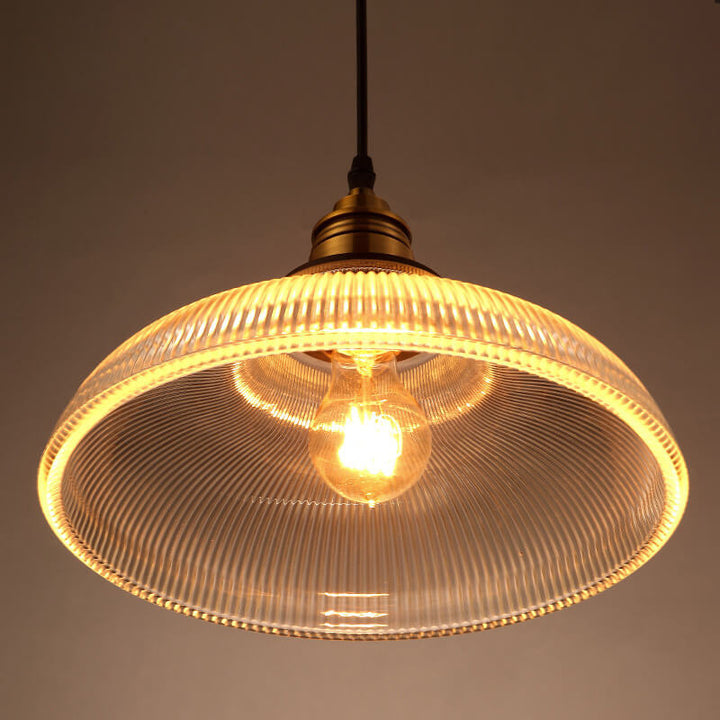 Striped Vintage Glass Pendant Light