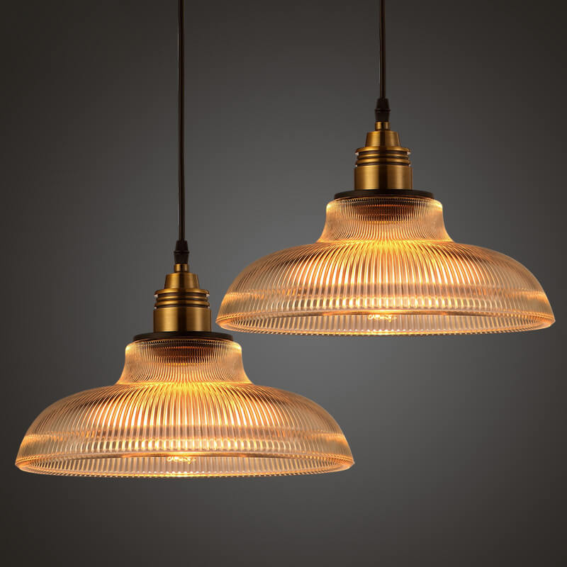 Striped Vintage Glass Pendant Light