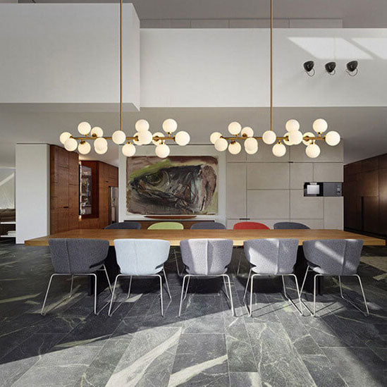 Modern Glass 16-Light Chandelier