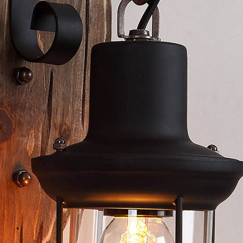Traditional Disc Wood Wall Sconce