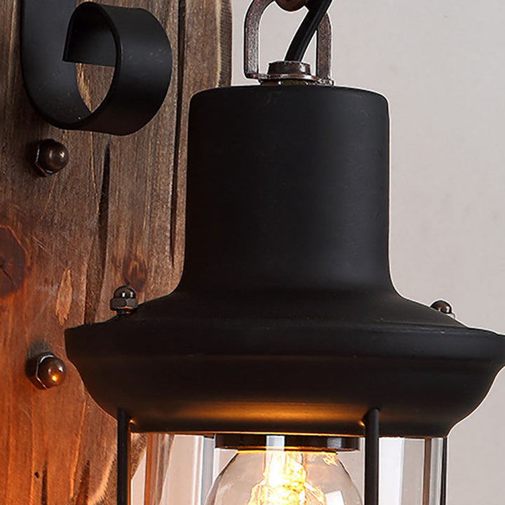Traditional Disc Wood Wall Sconce