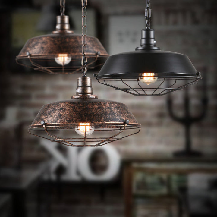 Wide Industrial Pendant Light