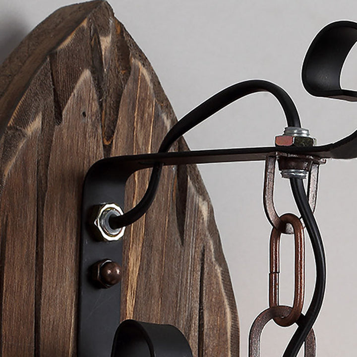 Traditional Disc Wood Wall Sconce