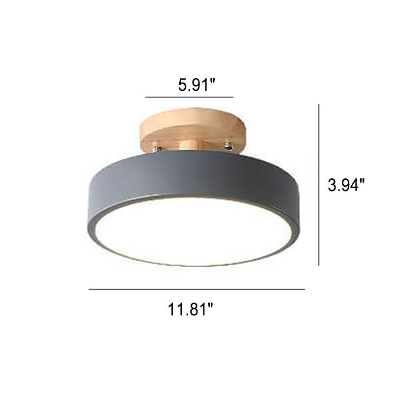 Nordic Round LED Semi-Flush Ceiling Light