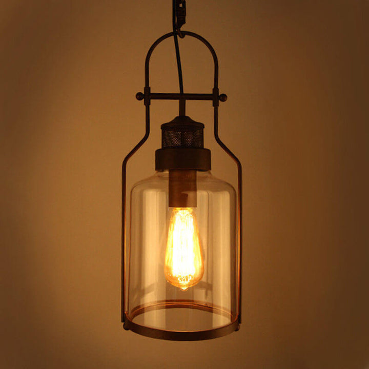 Industrial Glass Pendant Light