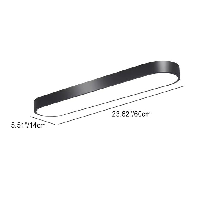 Elliptical Minimalist Acrylic LED Flush Mount Ceiling Light