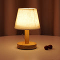 Vintage Linen Drum Shade 1-Light LED Table Lamp