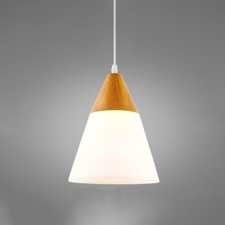 Wood Nordic Glass Pendant Light
