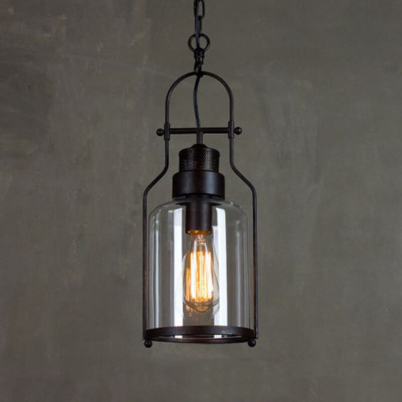 Industrial Glass Pendant Light