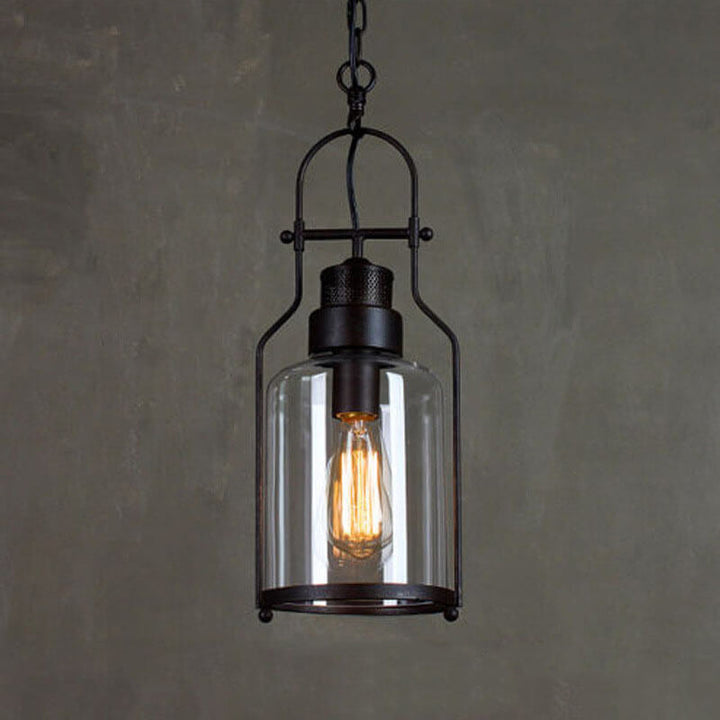 Industrial Glass Pendant Light