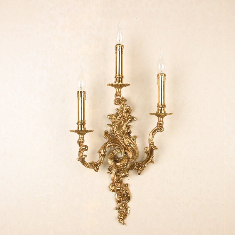 Vintage Brass 3-Light Wall Sconce