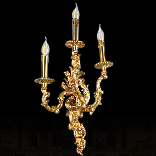 Vintage Brass 3-Light Wall Sconce