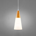 Nordic Wood Grain Glass Cone Shaped 1-Light Pendant Light