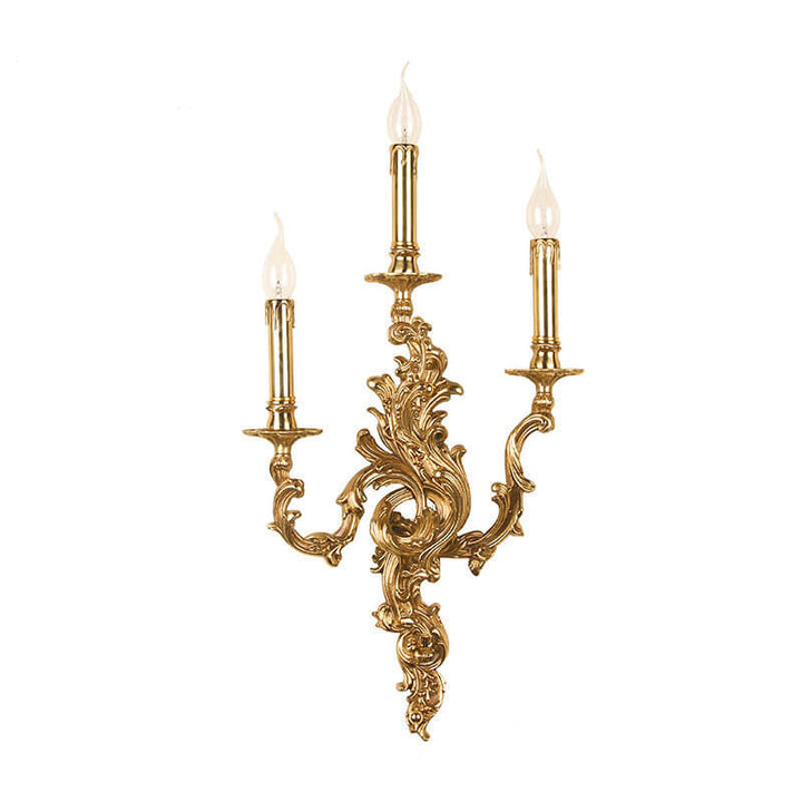 Vintage Brass 3-Light Wall Sconce