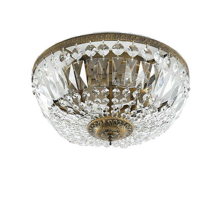 Vintage Round Crystal 6-Light Flush Mount Ceiling Light