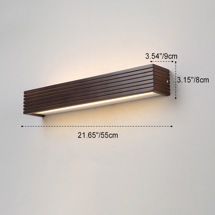 Traditional Rectangular Wood LED Vanity Light