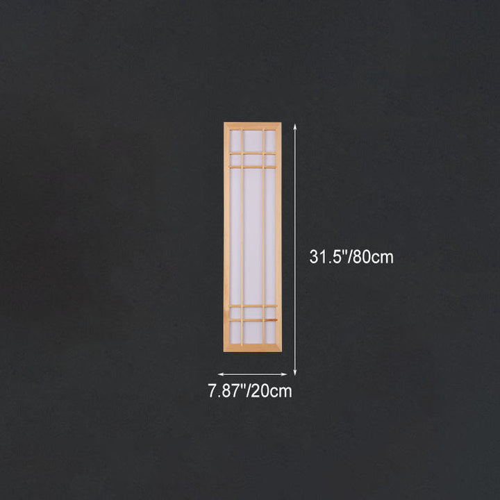 Japanese Traditional Solid Wood LED Wall Sconce