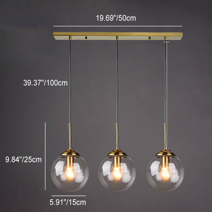 Contemporary Spherical Copper 5-Light Chandelier