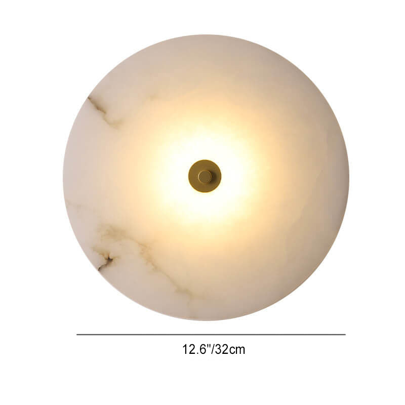 Contemporary Round Marble LED Wall Sconce