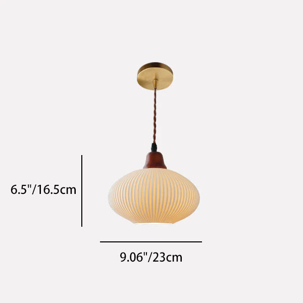 Traditional Round Solid Wood Pendant Light