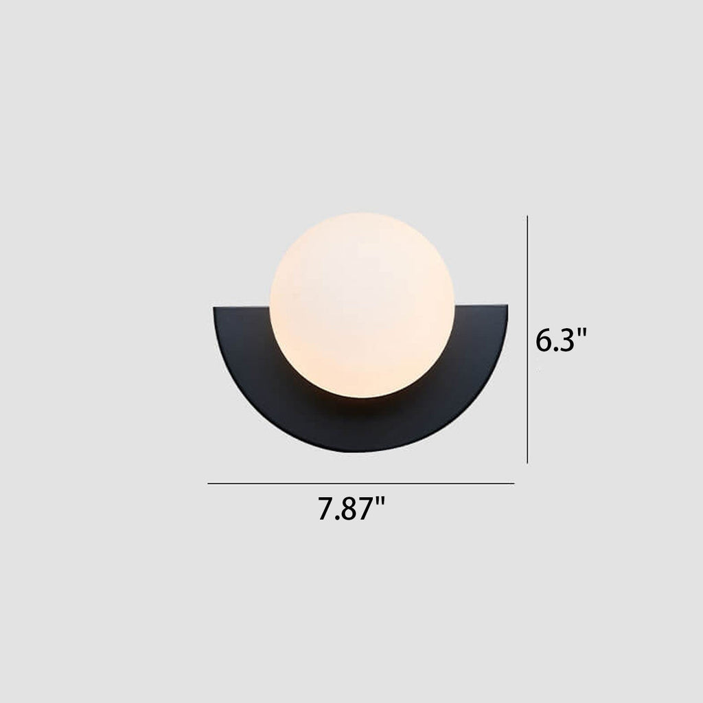 Modern Minimalist Glass Spherical Colorful Semicircle Design 1-Light Wall Sconce Lamp