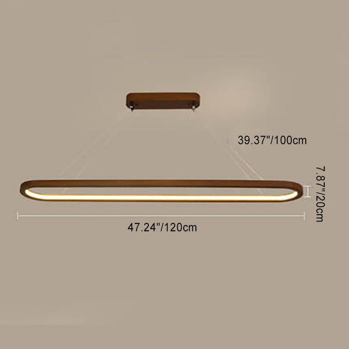 Modern Round Solid Wood LED Chandelier