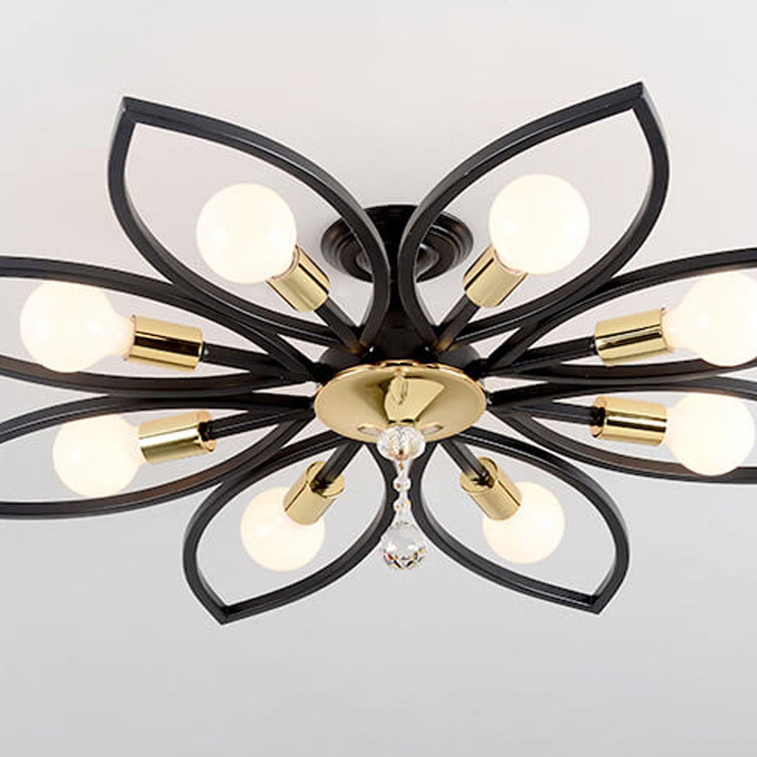 Nordic Wrought Iron 8-Light Flush Mount Ceiling Light