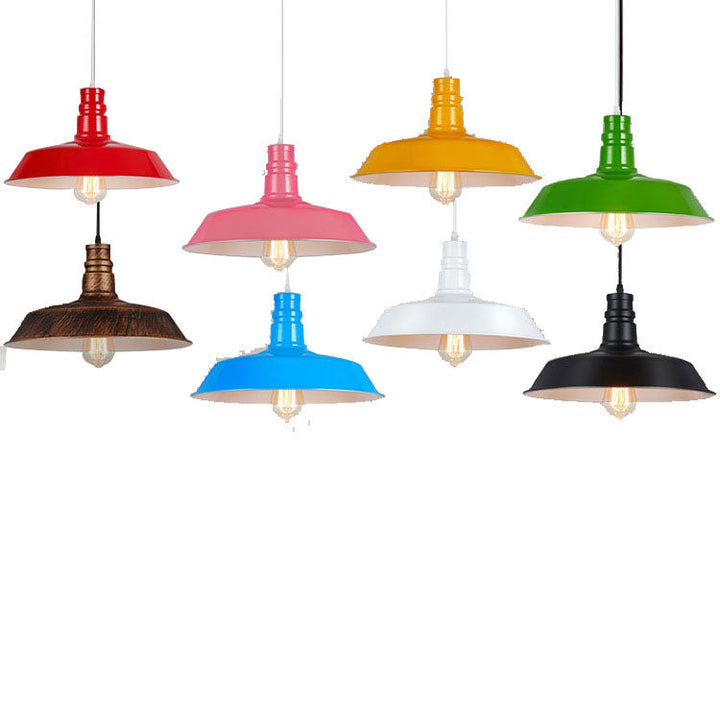 Contemporary Round Iron Pendant Light